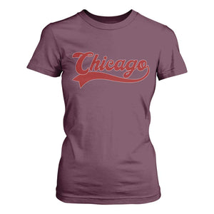 Retro Chicago T Shirt For Women Varsity Script Vintage Sports Jersey Style 80s 90s TS10 Maroon Print Your Wear