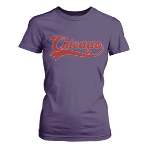 Retro Chicago T Shirt For Women Varsity Script Vintage Sports Jersey Style 80s 90s TS10 Purple Print Your Wear