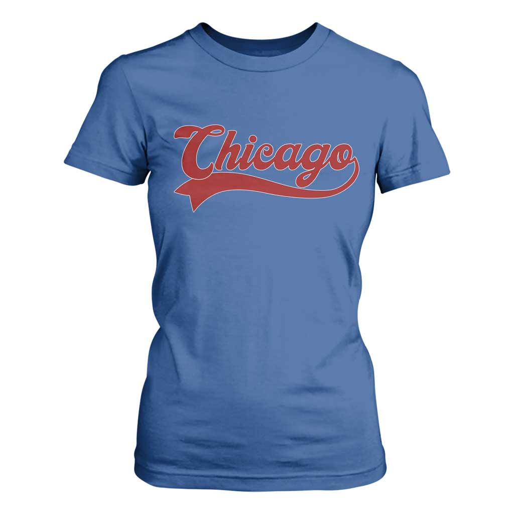 Retro Chicago T Shirt For Women Varsity Script Vintage Sports Jersey Style 80s 90s TS10 Royal Blue Print Your Wear