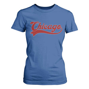 Retro Chicago T Shirt For Women Varsity Script Vintage Sports Jersey Style 80s 90s TS10 Royal Blue Print Your Wear