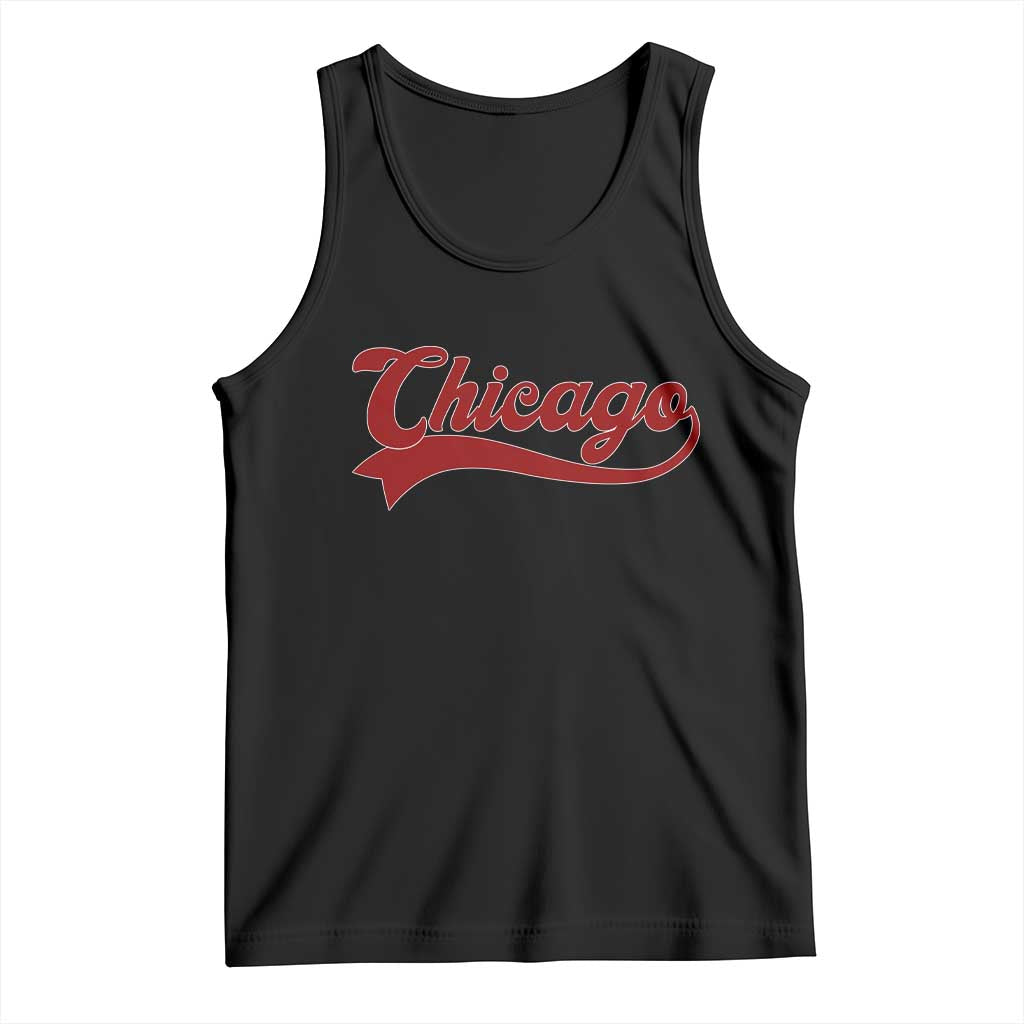 Retro Chicago Tank Top Varsity Script Vintage Sports Jersey Style 80s 90s TS10 Black Print Your Wear