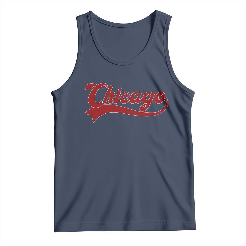 Retro Chicago Tank Top Varsity Script Vintage Sports Jersey Style 80s 90s TS10 Navy Print Your Wear