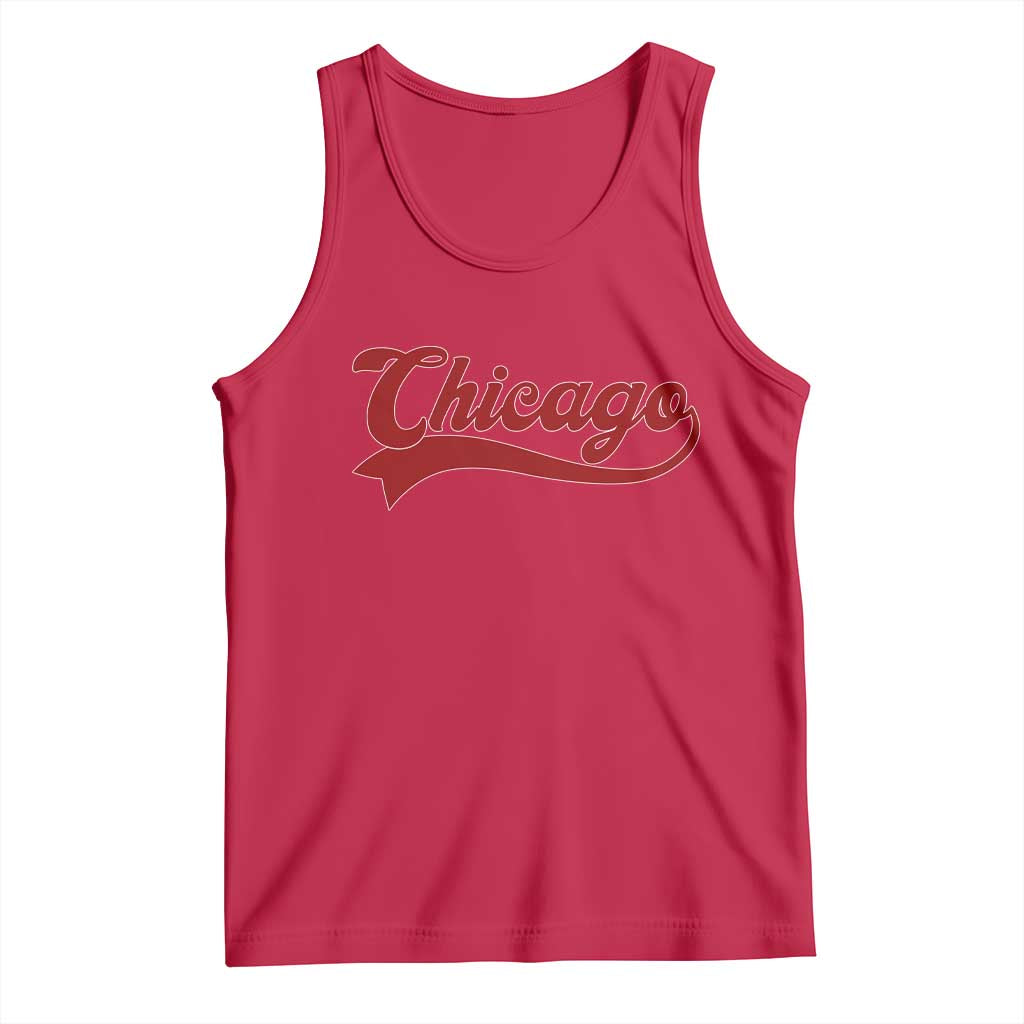 Retro Chicago Tank Top Varsity Script Vintage Sports Jersey Style 80s 90s TS10 Red Print Your Wear