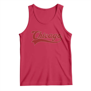 Retro Chicago Tank Top Varsity Script Vintage Sports Jersey Style 80s 90s TS10 Red Print Your Wear
