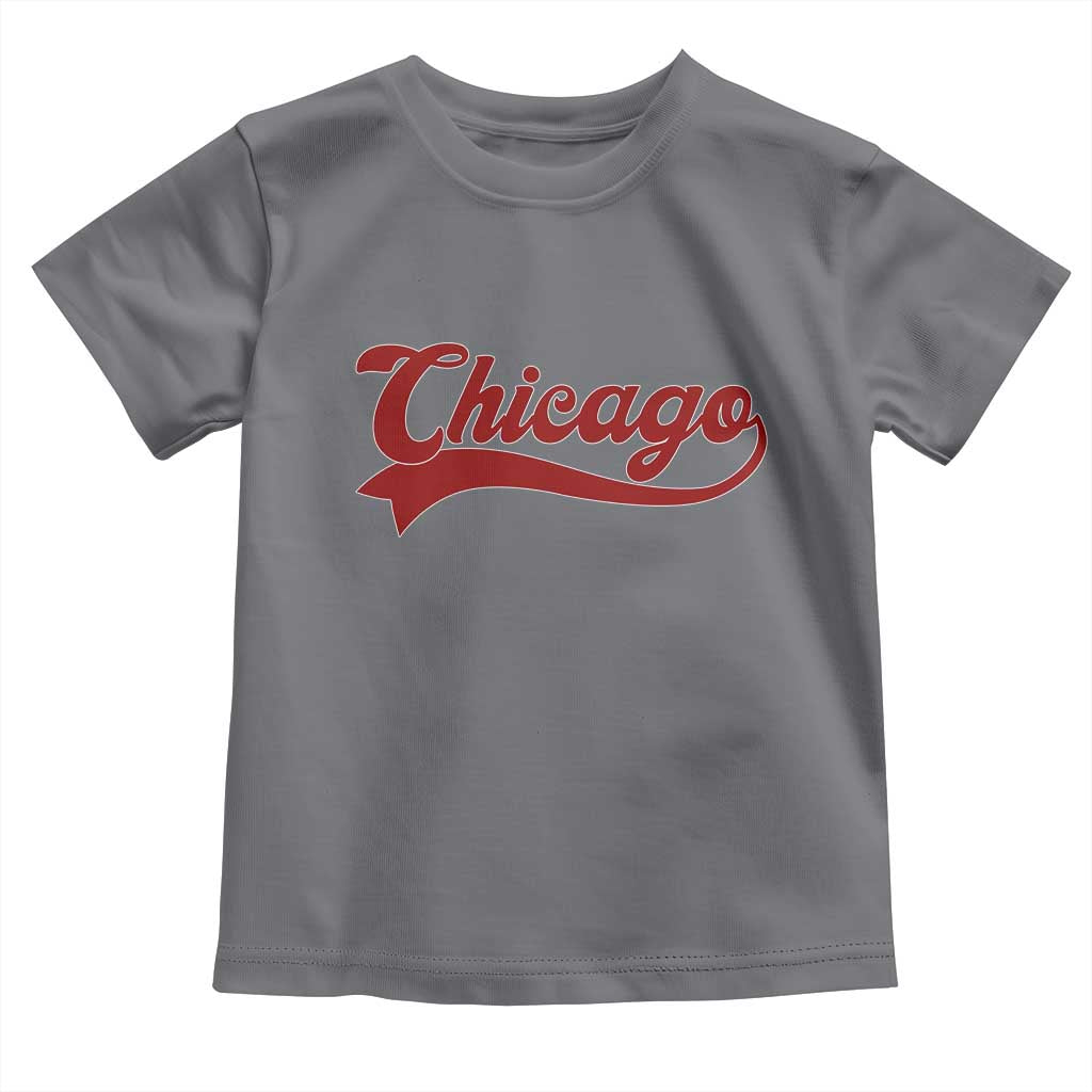 Retro Chicago Toddler T Shirt Varsity Script Vintage Sports Jersey Style 80s 90s TS10 Charcoal Print Your Wear