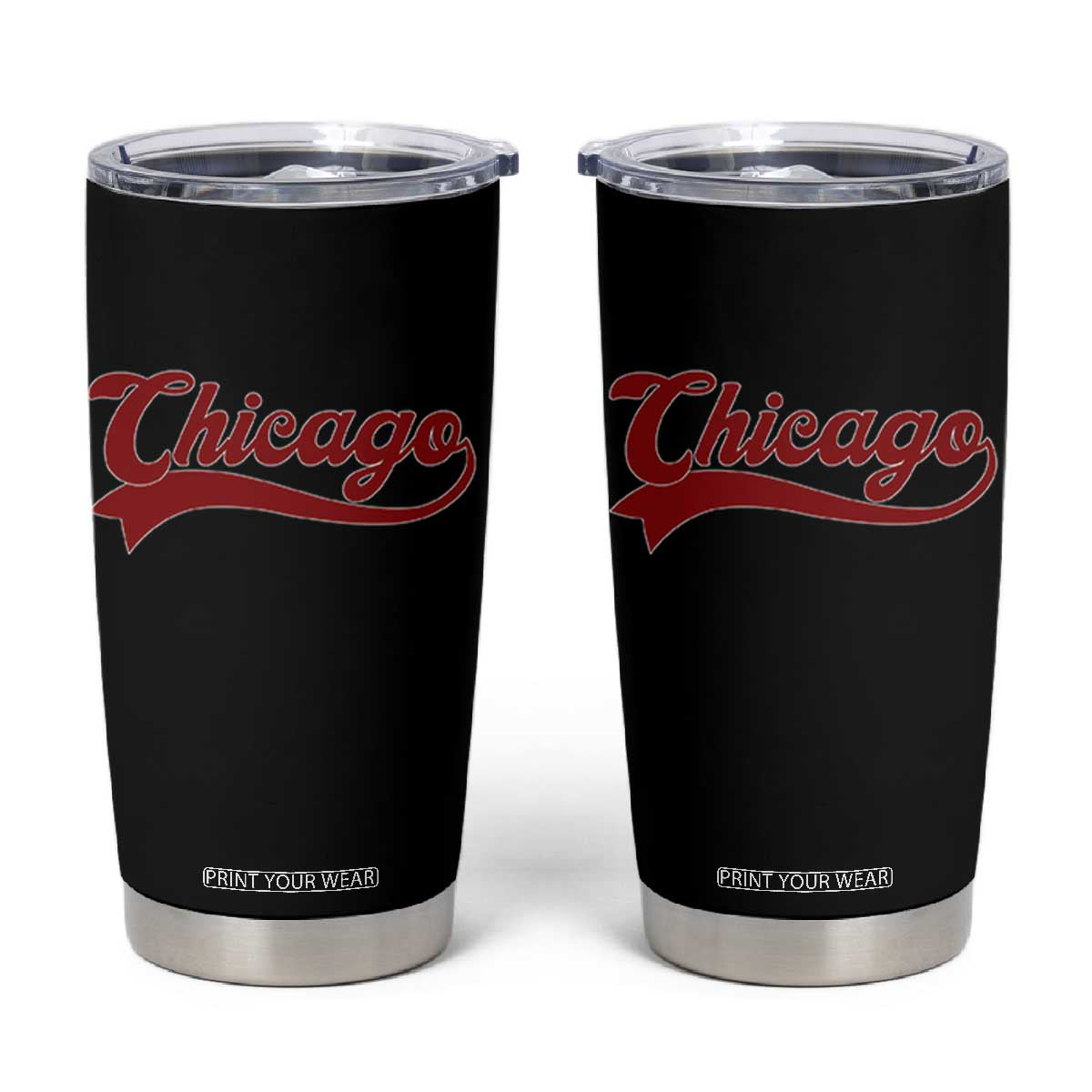 Retro Chicago Tumbler Cup Varsity Script Vintage Sports Jersey Style 80s 90s TS10 Black Print Your Wear