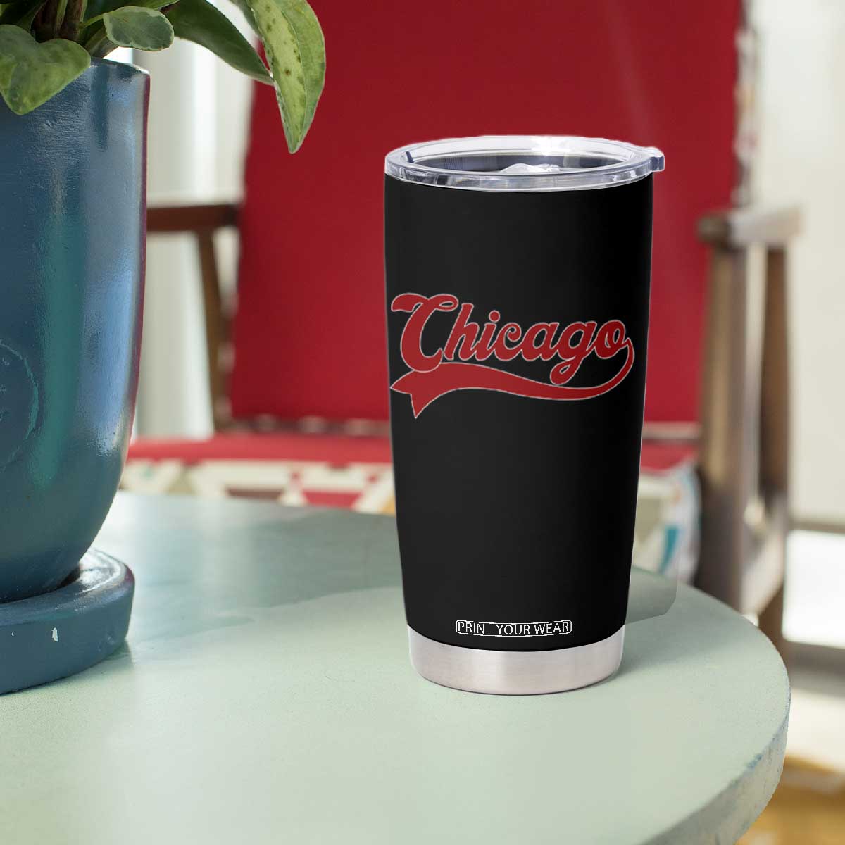 Retro Chicago Tumbler Cup Varsity Script Vintage Sports Jersey Style 80s 90s TS10 Print Your Wear