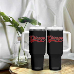 Retro Chicago Tumbler With Handle Varsity Script Vintage Sports Jersey Style 80s 90s TS10 Print Your Wear