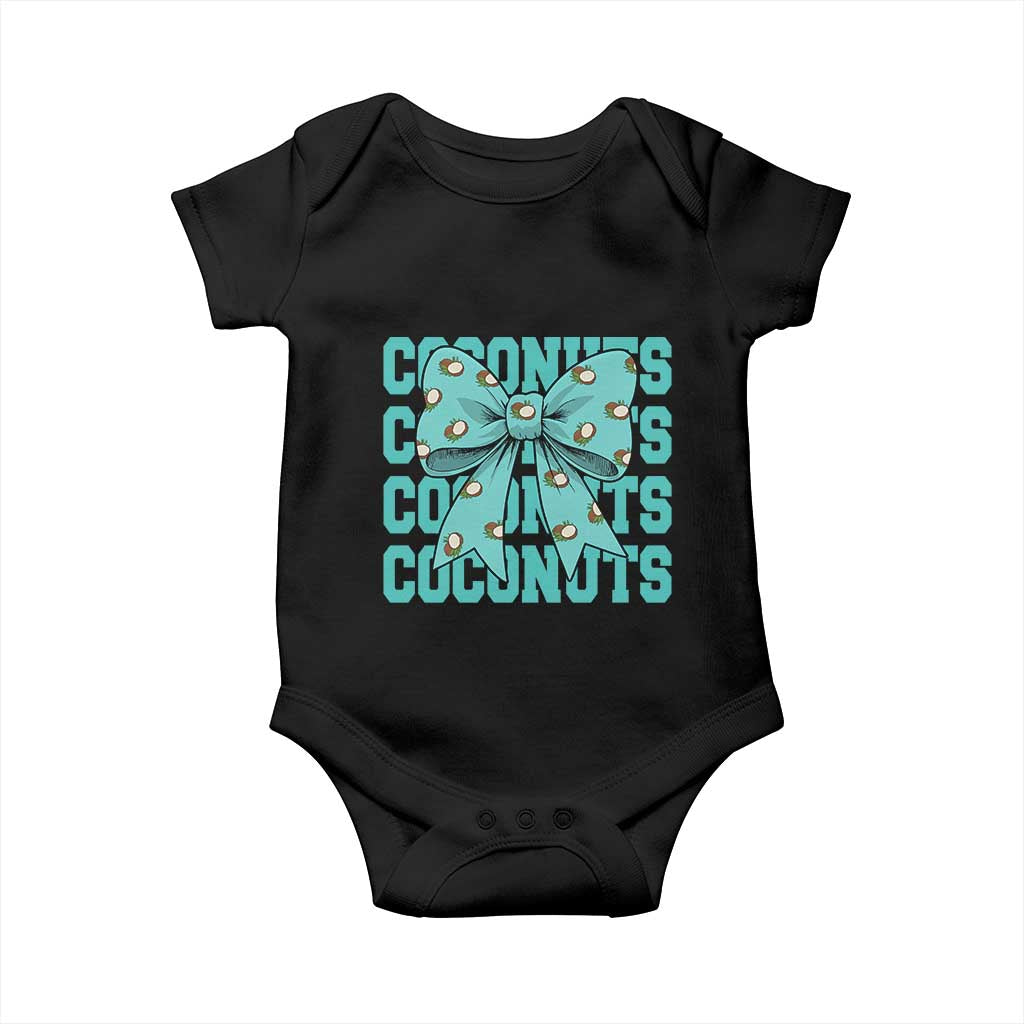Retro Coconuts Coquette Bow Baby Onesie Summer Beach Coconut Fruit Humor TS10 Black Print Your Wear
