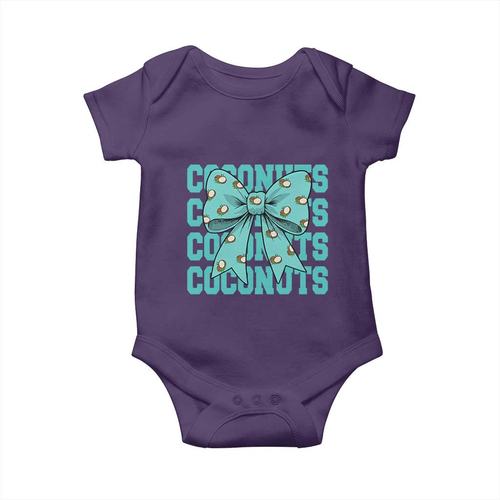 Retro Coconuts Coquette Bow Baby Onesie Summer Beach Coconut Fruit Humor TS10 Purple Print Your Wear