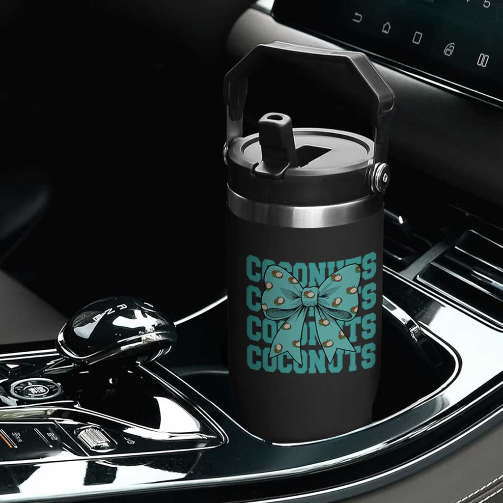Retro Coconuts Coquette Bow Flip Straw Tumbler Summer Beach Coconut Fruit Humor TS10 Print Your Wear