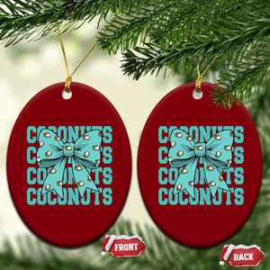Retro Coconuts Coquette Bow Ceramic Ornament Summer Beach Coconut Fruit Humor TS10 Print Your Wear
