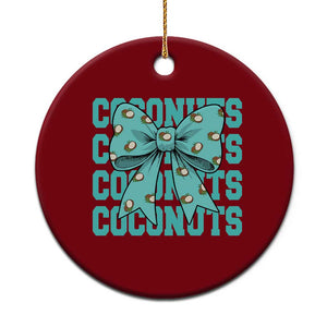 Retro Coconuts Coquette Bow Ceramic Ornament Summer Beach Coconut Fruit Humor TS10 1pc Red Print Your Wear