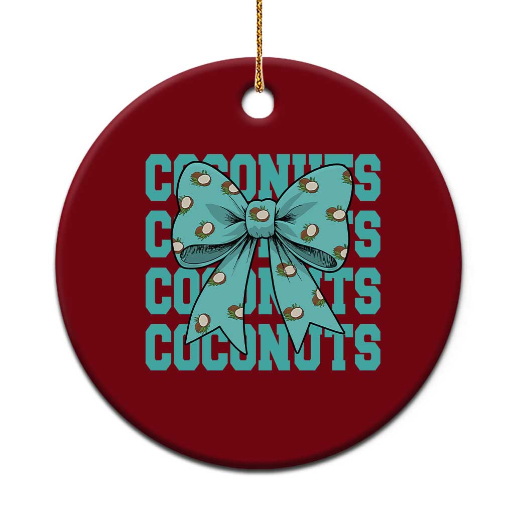 Retro Coconuts Coquette Bow Ceramic Ornament Summer Beach Coconut Fruit Humor TS10 1pc Red Print Your Wear