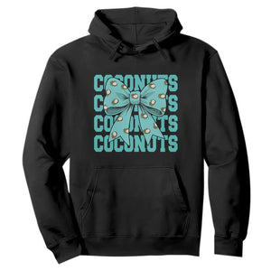 Retro Coconuts Coquette Bow Hoodie Summer Beach Coconut Fruit Humor TS10 Black Print Your Wear
