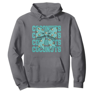 Retro Coconuts Coquette Bow Hoodie Summer Beach Coconut Fruit Humor TS10 Charcoal Print Your Wear
