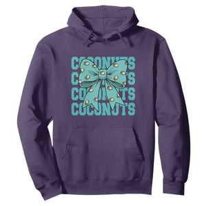 Retro Coconuts Coquette Bow Hoodie Summer Beach Coconut Fruit Humor TS10 Purple Print Your Wear