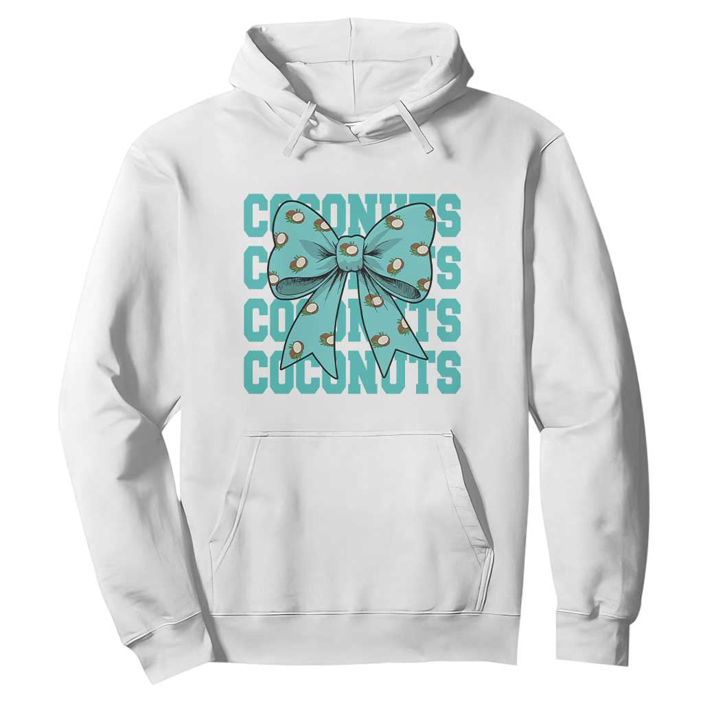 Retro Coconuts Coquette Bow Hoodie Summer Beach Coconut Fruit Humor TS10 White Print Your Wear
