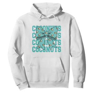 Retro Coconuts Coquette Bow Hoodie Summer Beach Coconut Fruit Humor TS10 White Print Your Wear