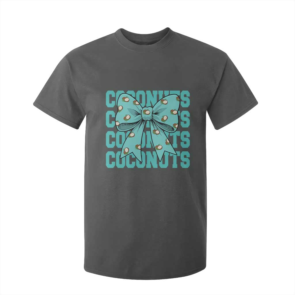 Retro Coconuts Coquette Bow T Shirt For Kid Summer Beach Coconut Fruit Humor TS10 Dark Heather Print Your Wear