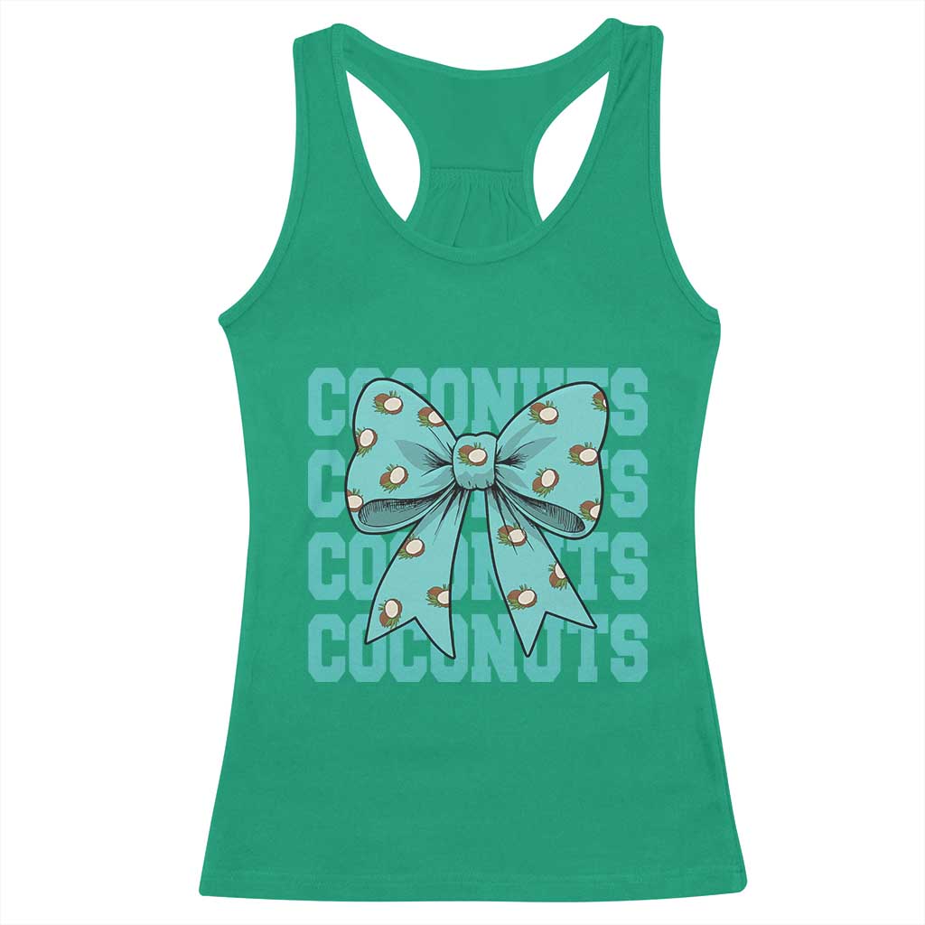 Retro Coconuts Coquette Bow Racerback Tank Top Summer Beach Coconut Fruit Humor TS10 Irish Green Print Your Wear