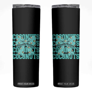 Retro Coconuts Coquette Bow Skinny Tumbler Summer Beach Coconut Fruit Humor TS10 Black Print Your Wear