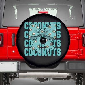 Retro Coconuts Coquette Bow Spare Tire Cover Summer Beach Coconut Fruit Humor TS10 Black Print Your Wear