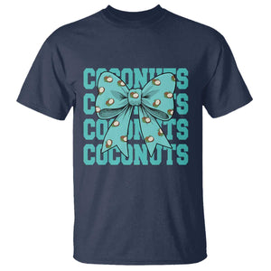 Retro Coconuts Coquette Bow T Shirt Summer Beach Coconut Fruit Humor TS10 Navy Print Your Wear
