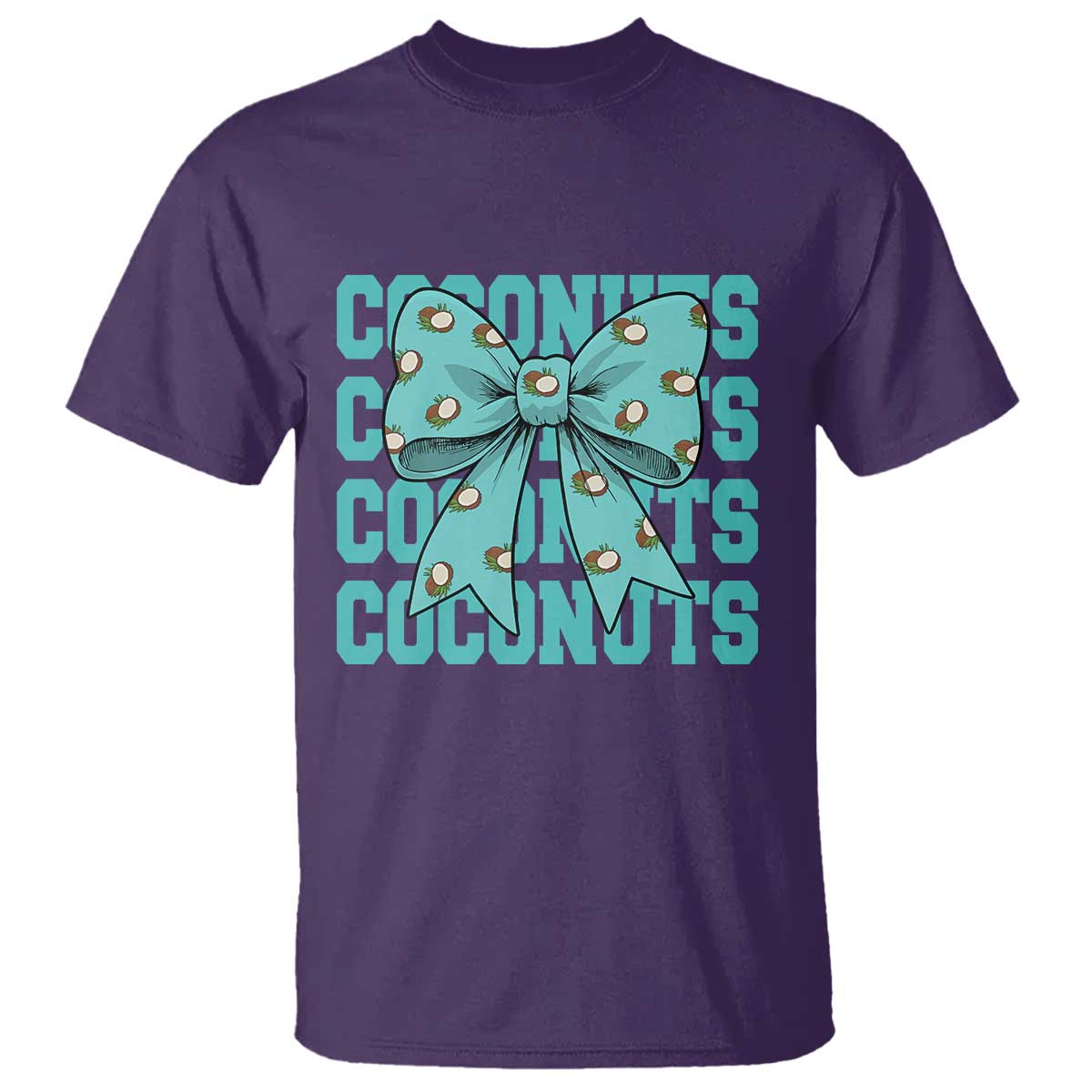 Retro Coconuts Coquette Bow T Shirt Summer Beach Coconut Fruit Humor TS10 Purple Print Your Wear