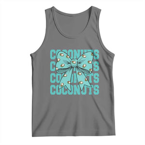 Retro Coconuts Coquette Bow Tank Top Summer Beach Coconut Fruit Humor TS10 Black Heather Print Your Wear