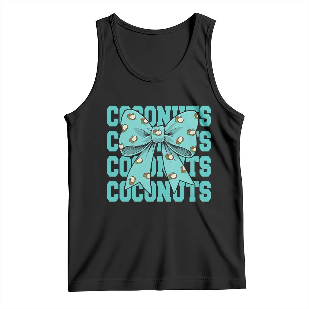 Retro Coconuts Coquette Bow Tank Top Summer Beach Coconut Fruit Humor TS10 Black Print Your Wear