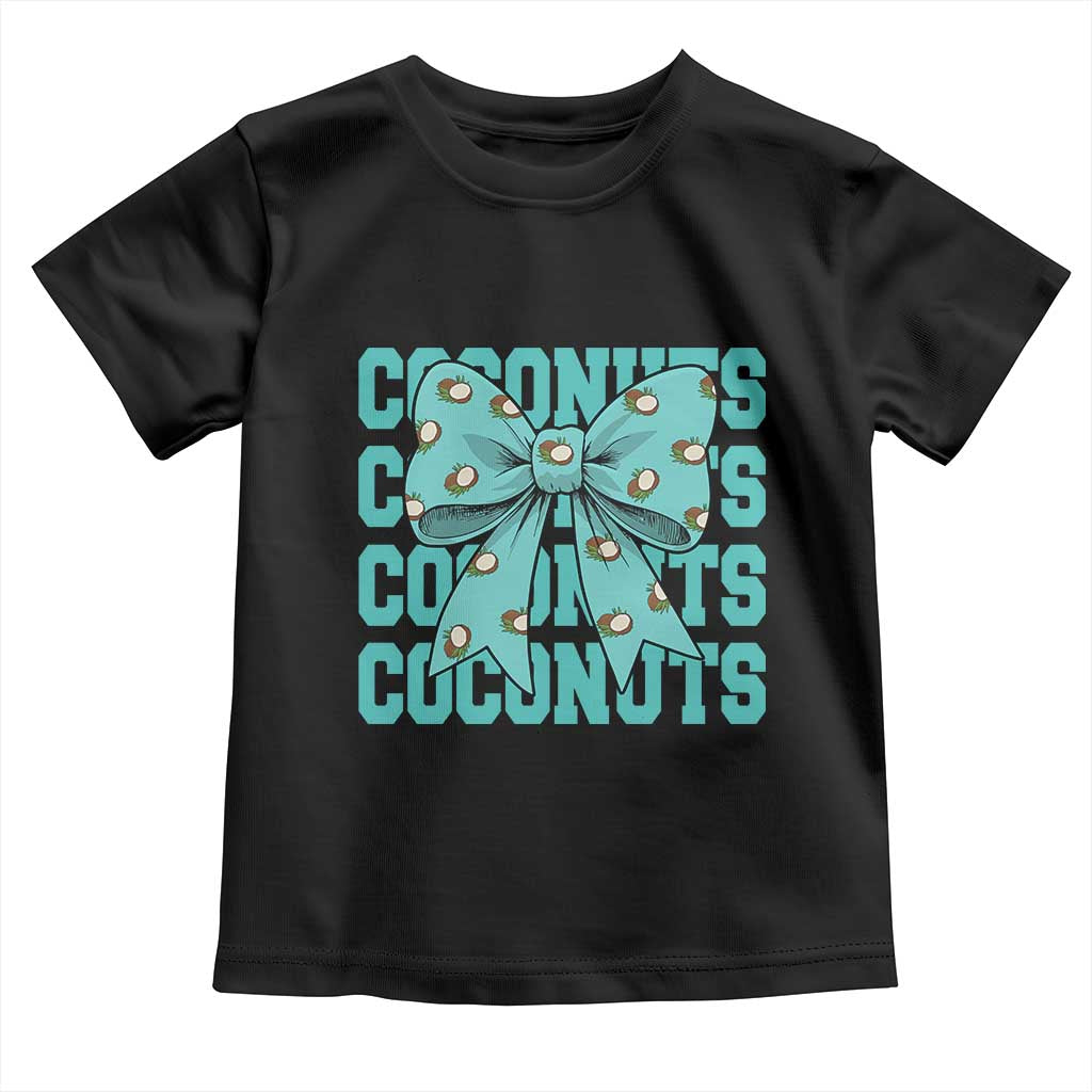 Retro Coconuts Coquette Bow Toddler T Shirt Summer Beach Coconut Fruit Humor TS10 Black Print Your Wear