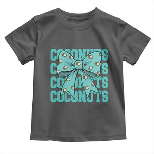 Retro Coconuts Coquette Bow Toddler T Shirt Summer Beach Coconut Fruit Humor TS10 Dark Heather Print Your Wear