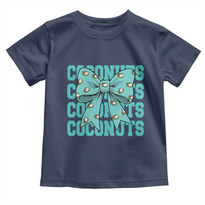 Retro Coconuts Coquette Bow Toddler T Shirt Summer Beach Coconut Fruit Humor TS10 Navy Print Your Wear