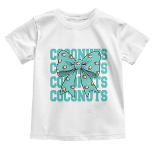 Retro Coconuts Coquette Bow Toddler T Shirt Summer Beach Coconut Fruit Humor TS10 White Print Your Wear