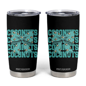 Retro Coconuts Coquette Bow Tumbler Cup Summer Beach Coconut Fruit Humor TS10 Black Print Your Wear