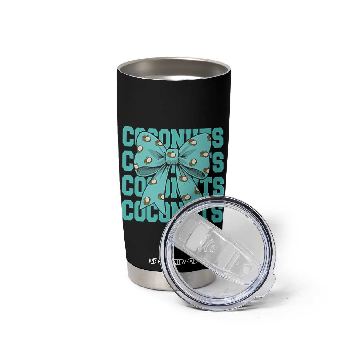 Retro Coconuts Coquette Bow Tumbler Cup Summer Beach Coconut Fruit Humor TS10 Print Your Wear