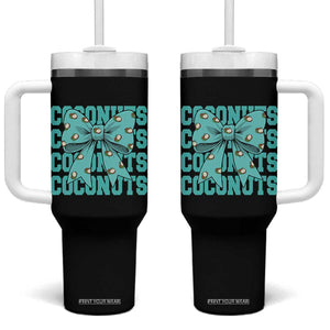 Retro Coconuts Coquette Bow Tumbler With Handle Summer Beach Coconut Fruit Humor TS10 One Size: 40 oz Black Print Your Wear