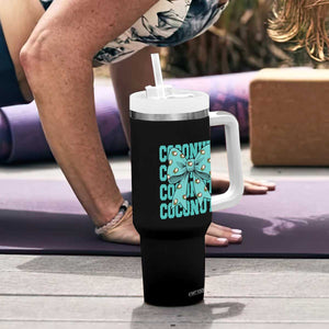Retro Coconuts Coquette Bow Tumbler With Handle Summer Beach Coconut Fruit Humor TS10 Print Your Wear