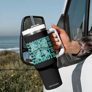 Retro Coconuts Coquette Bow Tumbler With Handle Summer Beach Coconut Fruit Humor TS10 Print Your Wear
