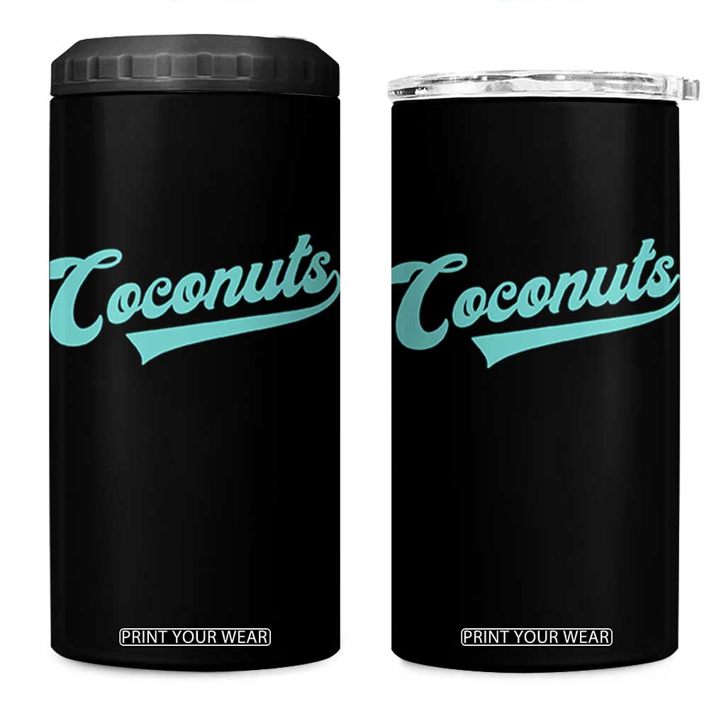 Vintage Coconut 4 in 1 Can Cooler Tumbler Retro Throwback Popular Fruit Humor Coconuts Classic TS10 One Size: 16 oz Black Print Your Wear