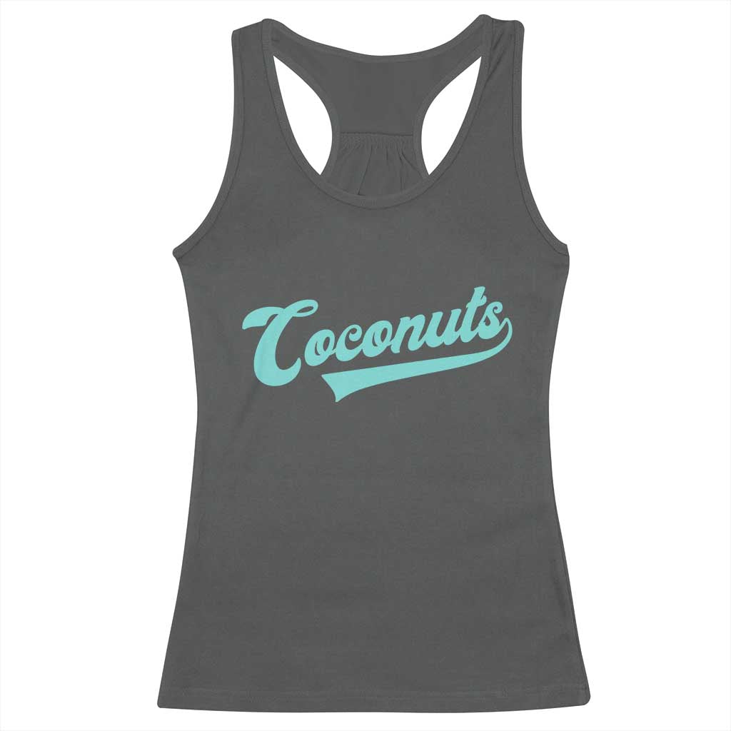 Vintage Coconut Racerback Tank Top Retro Throwback Popular Fruit Humor Coconuts Classic TS10 Dark Heather Print Your Wear