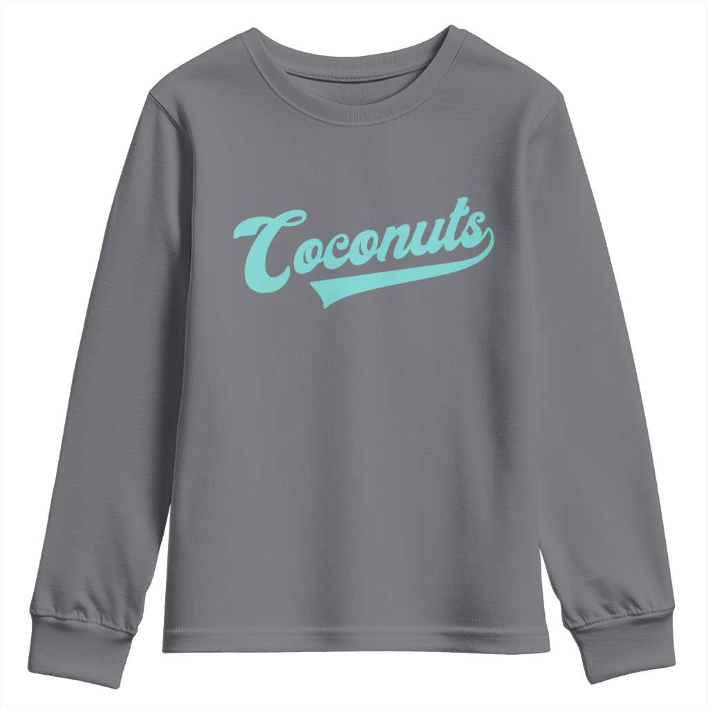 Vintage Coconut Youth Sweatshirt Retro Throwback Popular Fruit Humor Coconuts Classic TS10 Charcoal Print Your Wear