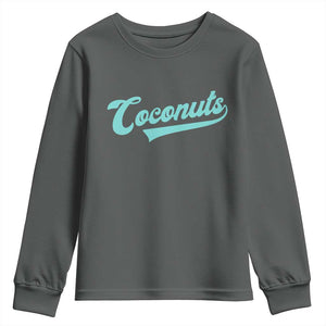 Vintage Coconut Youth Sweatshirt Retro Throwback Popular Fruit Humor Coconuts Classic TS10 Dark Heather Print Your Wear
