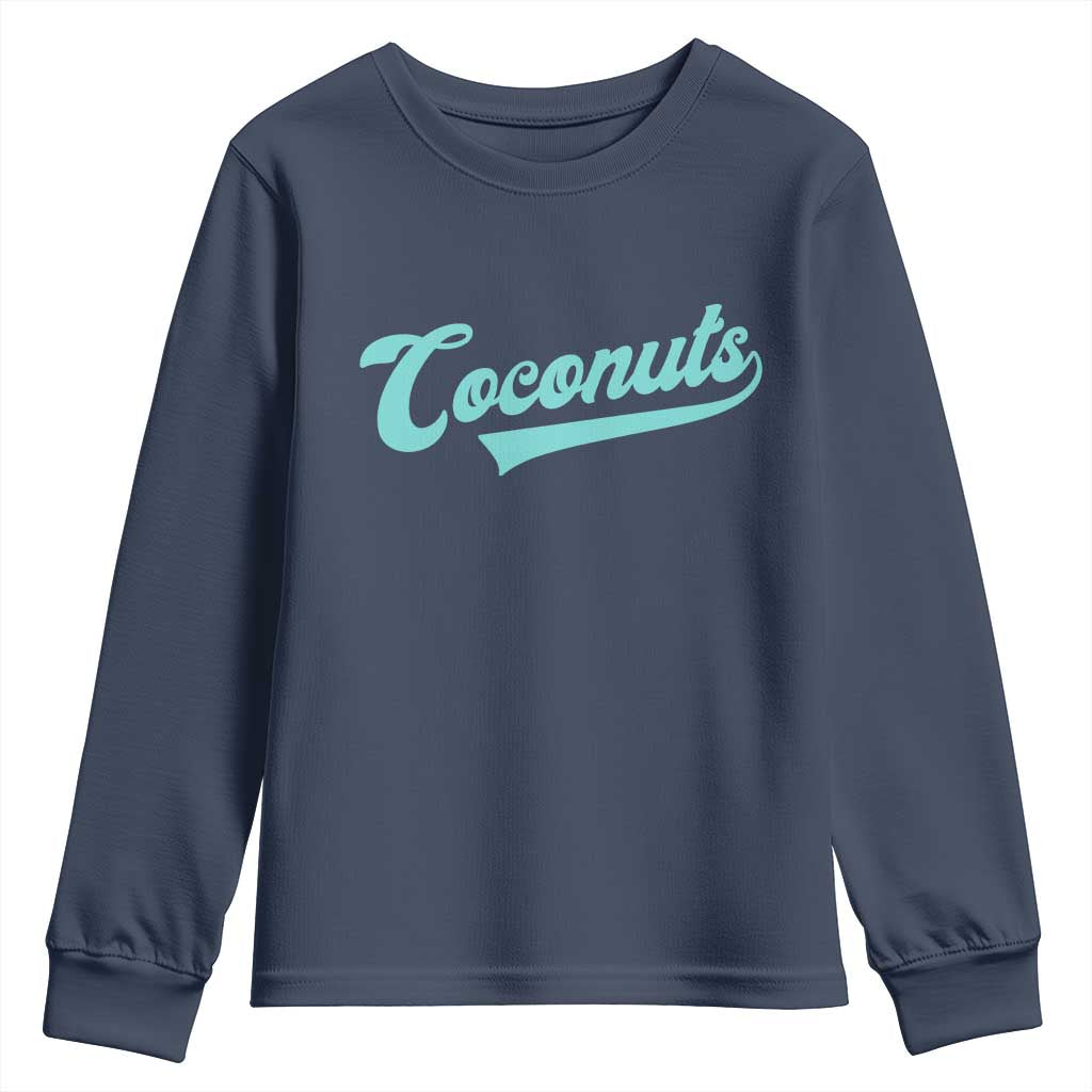 Vintage Coconut Youth Sweatshirt Retro Throwback Popular Fruit Humor Coconuts Classic TS10 Navy Print Your Wear