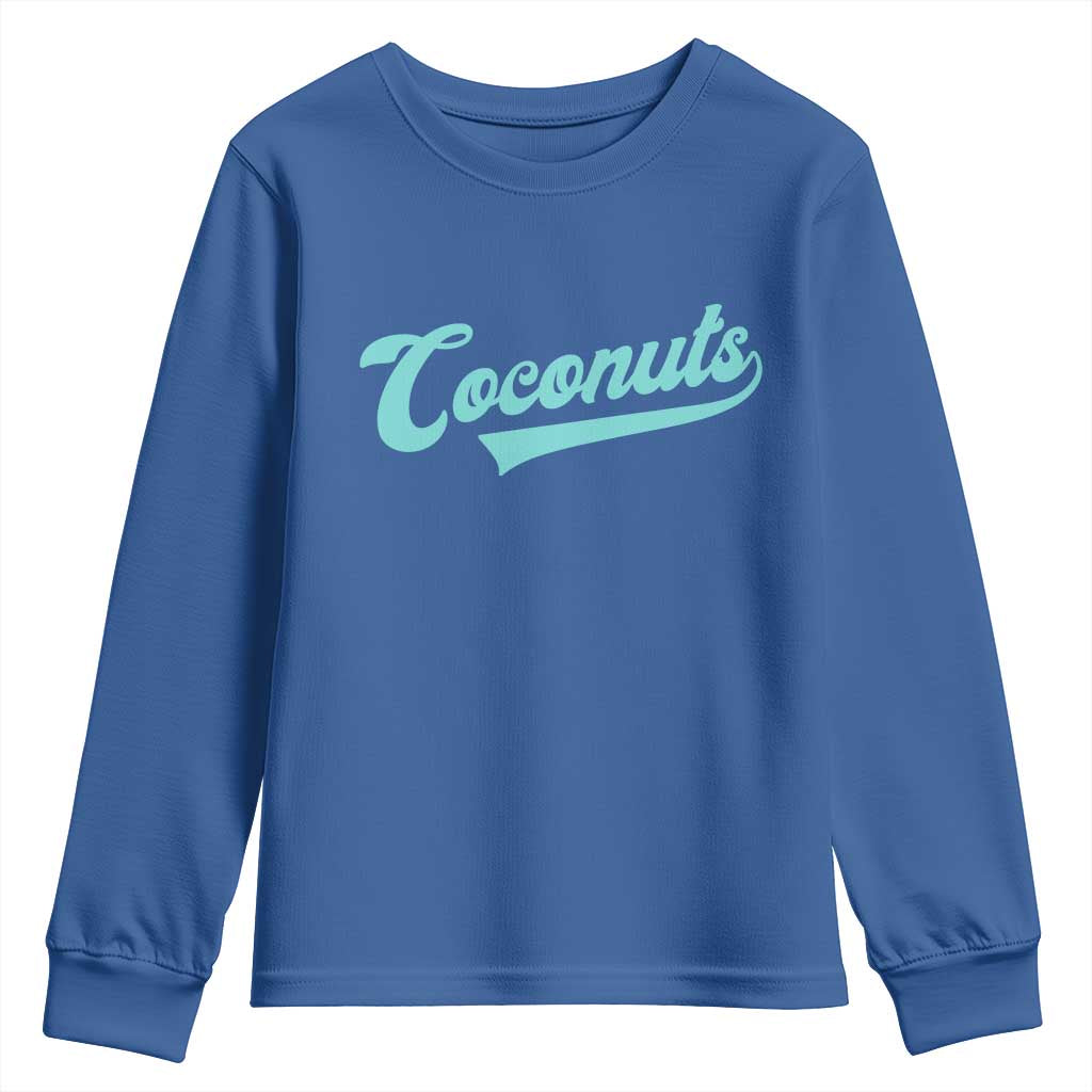 Vintage Coconut Youth Sweatshirt Retro Throwback Popular Fruit Humor Coconuts Classic TS10 Royal Blue Print Your Wear