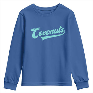 Vintage Coconut Youth Sweatshirt Retro Throwback Popular Fruit Humor Coconuts Classic TS10 Royal Blue Print Your Wear