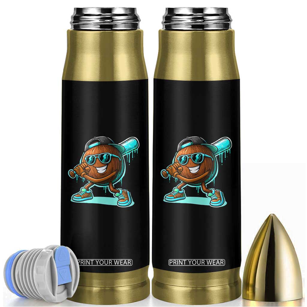 Coconut Baseball Player Bullet Tumbler Funny Baseball Drip Ice Cream Fruit Humor TS10 Black Print Your Wear