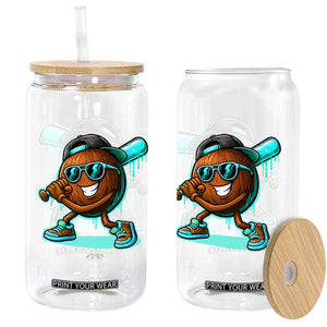 Coconut Baseball Player Glass Can Funny Baseball Drip Ice Cream Fruit Humor TS10 Print Your Wear