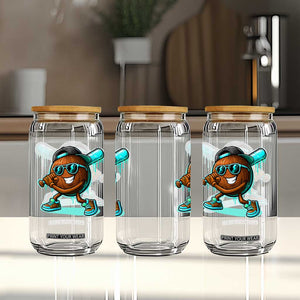 Coconut Baseball Player Glass Can Funny Baseball Drip Ice Cream Fruit Humor TS10 Print Your Wear